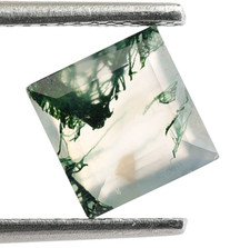 Natural Moss Agate Faceted Square Shape 7X7mm Loose Gemstone Unique Gift 2 Ct.