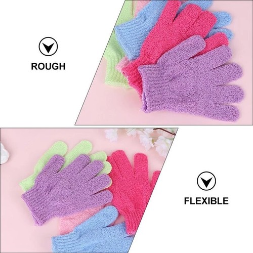 2PC Exfoliating Gloves Bath Shower Spa Body Hand Scrub Mitt Towel Massage - Picture 4 of 18
