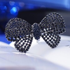 Vintage Shining Rhinestone Medium alloy Bownot Hair Barrette Clip for woman girl
