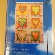 Decorative Mini Art Banner Garden Flag 12" x 18"  Love  Hearts, Michaels