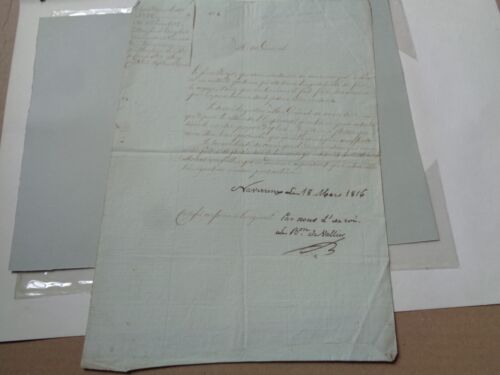 Manuscrit Lettre epoque Empire d'un Lieutenant suite dénonciation anti-royaliste - Photo 1/4