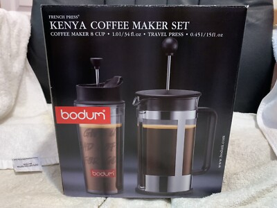 Bodum French Press Kenya Set Coffee Maker Travel Press Mug K1978-01US 8 Cup New