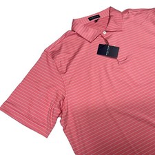 Peter Millar Polo Shirt XL Crown Crafted Pink Stripe Tailored Fit