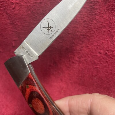 希少・日本製 ヴィンテージナイフ 赤染ハンドル 2刃 FROST CUTLERY FROST CUTLERY Pocket Knife BARRACUDA Wood Handle 4.5