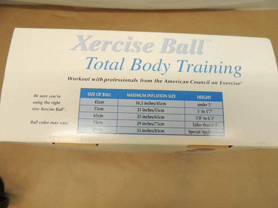 SPRI XERCISE EXERCISE BALL + TRAINING DVD + AIR PUMP NEW IN BOX 65  25" DIAMETER - Image 3 of 4