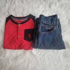US Polo ASSN Boys 2 piece Outfit Pants  Short Sleeve Shirt Size L/6