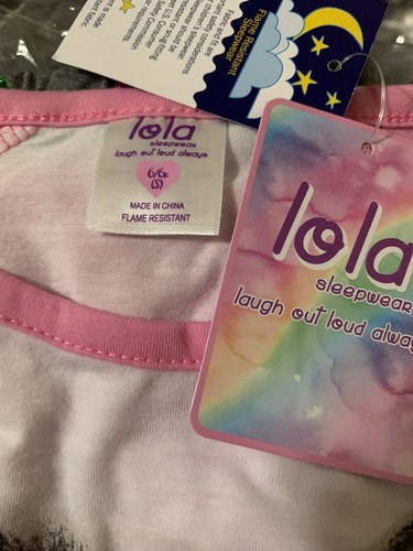 Lola Girls Pajamas Pink Size 6/6X Top And Shorts 2 Piece Set Graphic - Picture 2 of 12