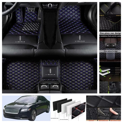 For Lincoln Continental 2017-2020 Car Floor Mats Leather Luxury Custom Carpets - Imagen 27 de 44