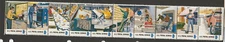 U.S. 1973 Postal People 8 Cent 10 stamp complete strip Scott # 1498a