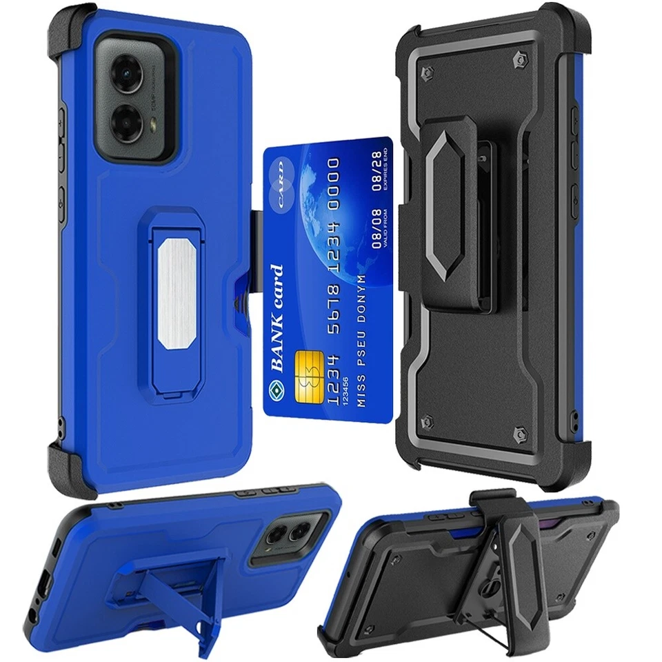 For Motorola Moto G Power 5G 2023/2025 Case Card Holster Stand Belt Clip Cover - Image 4 of 4