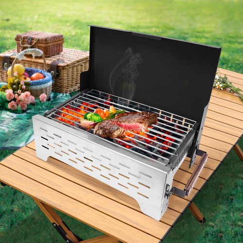 BBQ Grill Portable Charcoal Grill Outdoor Folding Camping Grill Rectangular