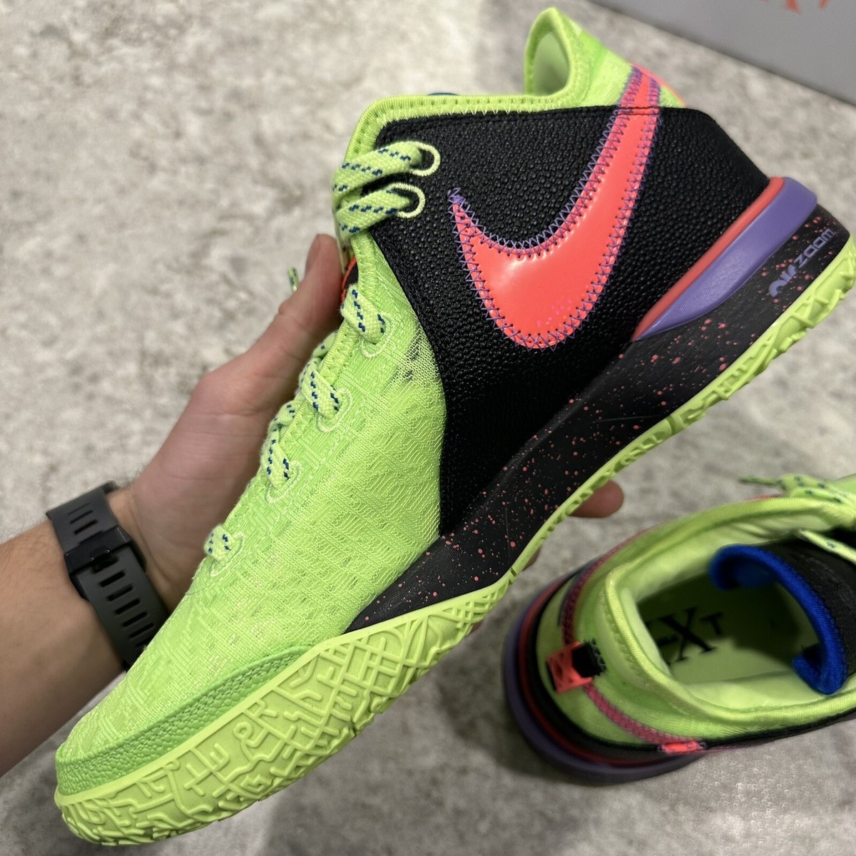 Size 9 - Nike Zoom LeBron NXXT Gen Glitch Ghost Green Racer Blue