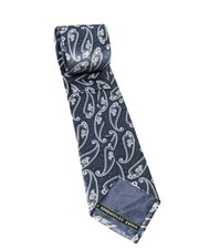 NEW Ermenegildo Zegna Modern Silk Neck Tie Italy Made Paisley Geometric Blue Men