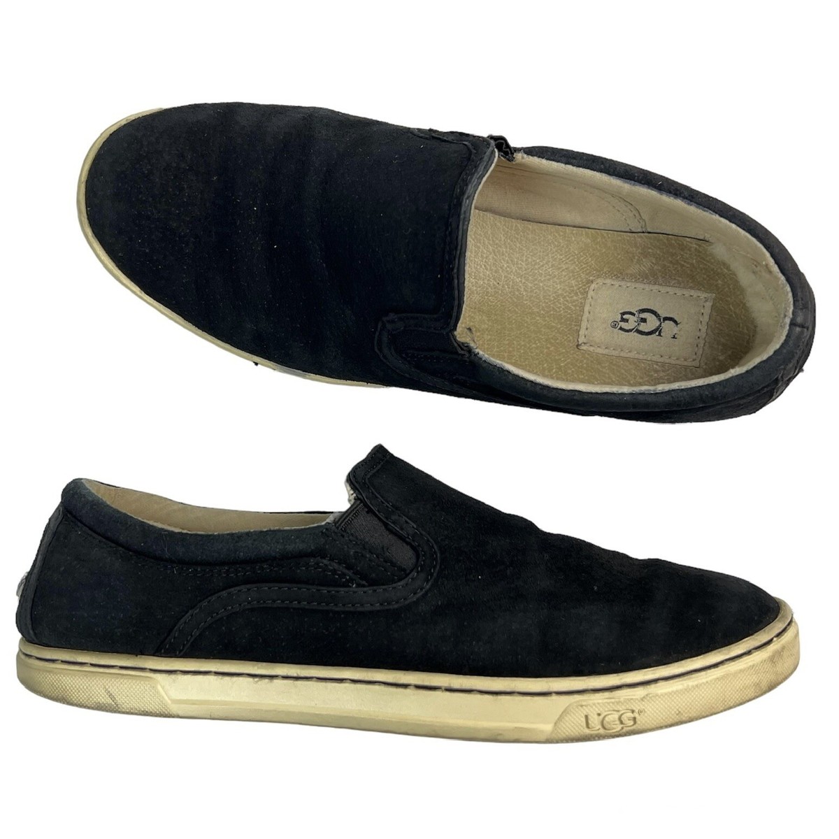 UGG Black Suede Slip-On Shoes UGG Womens US sz 9 Mule Heels Black Suede Lace Up Molly Slip  main image 4