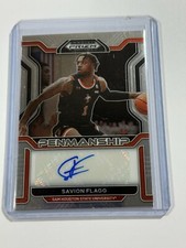 2022-23 Panini Prizm Draft Picks College Penmanship Silver Savion Flagg Auto