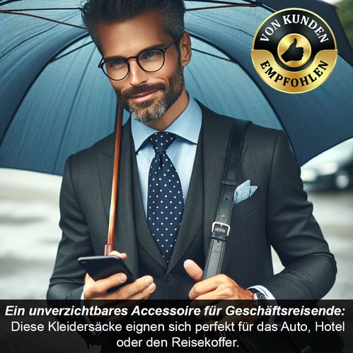 Kleidersack 2er Set Kleiderhülle Schutzhülle Kleider Hülle Kleiderschutz 60x150 - Bild 5 von 8