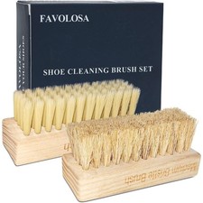 Portable Shoe Cleaning Brush Set of 2 with Soft and Medium Bristles for Sneakers