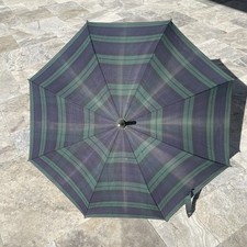 VTG 80s/90s Polo Ralph Lauren Umbrella Blackwatch Tartan Plaid Blue Green Logo