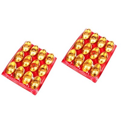 24 stücke Exquisite gold ingot geformt verzögert kunststoff handwerk