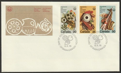 Canada #684-686, Olympic Arts and Culture, Official First Day Cover, FDC 1976