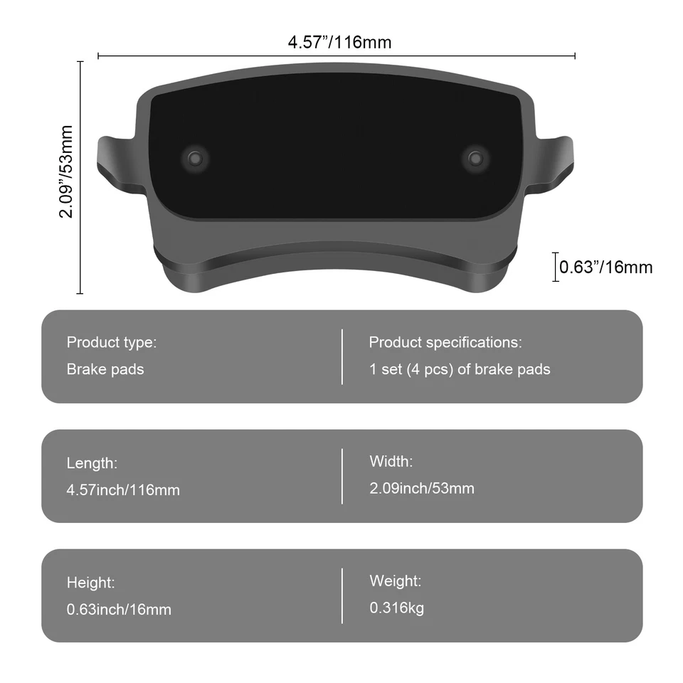 Pastillas de freno delanteras y traseras con kit de sensor para Audi A5 A5 Quattro 2010-2017 Foto 4 de 4