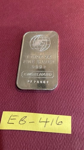 1 ENGELHARD 1 OZ. .999 FINE SILVER BAR BIG E