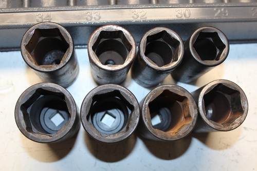 SNAP-ON TOOLS 8 pc 1/2" Drive 6-Point Metric Deep Impact Socket Set 26 & 29-36MM - Picture 7 of 9