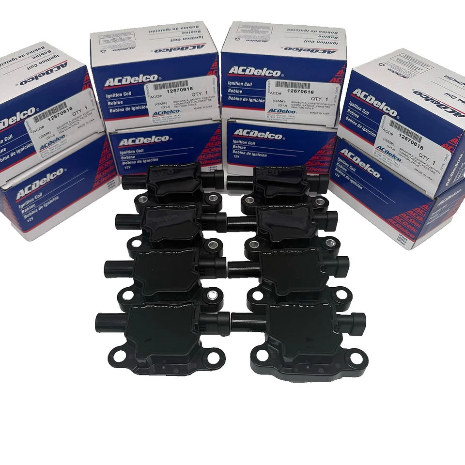 8X OEM AcDelco UF413 Ignition Coil & 41-110 Spark Plug & 9748UU Wire for GMC - Image 2 of 3