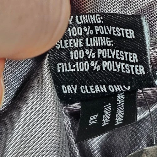 Guess Men XL Peacoat Black Wool Blend Double Breasted Zipper Bib M04110AB944 image 10