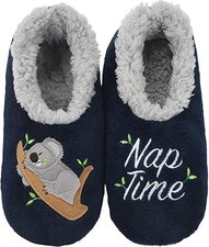 Snoozies Pairable Slipper Socks  House Slippers for X-Large, Up Owl Night
