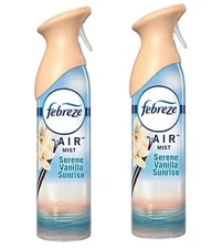 Febreze 2 Pack Serene Vanilla Sunrise Air Room Freshener Spray NEW 8.8 oz