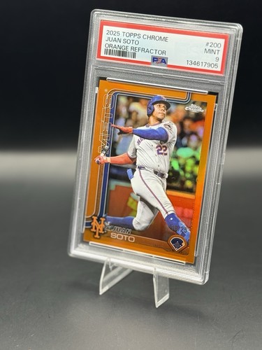 2025 Topps Chrome Juan Soto True Orange Refractor #/25 PSA 9 - Pop 4