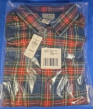 L.L. Bean Men's Long Sleeve Scotch Plaid Flannel Shirt Size XL Traditional Fit