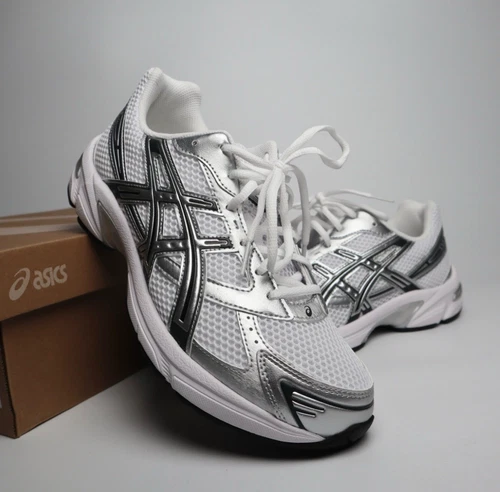 Taglia UK 8 5 asics Gel 1130 bianco argento puro nuovo spedizione veloce