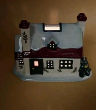 Spode Christmas Tree Tealight Candle Holder Cottage House