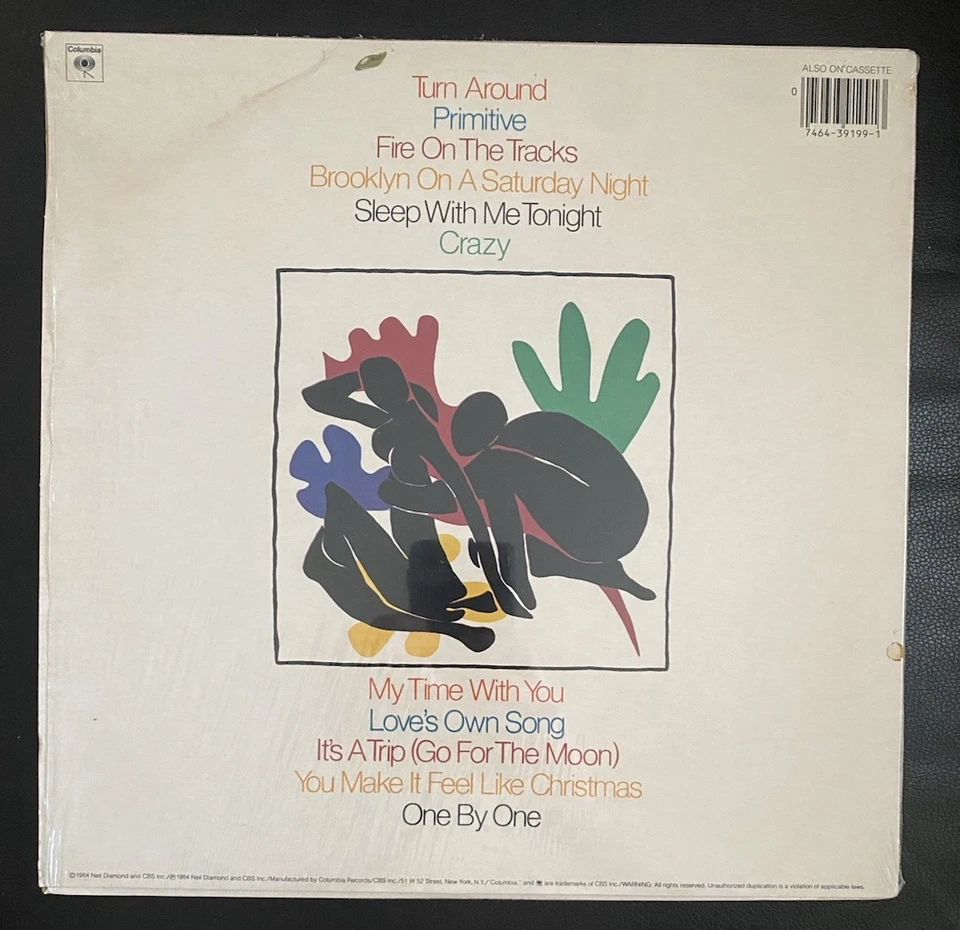 NEIL DIAMOND PRIMITIVE 12" LP Vinyl RECORD CBS 1984 Nm Shrink Wrap - Image 2 of 4