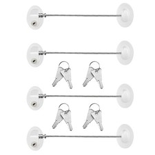 Hotop 4 Pack Cabinet Locks with Keys Mini Fridge Refrigerator for White