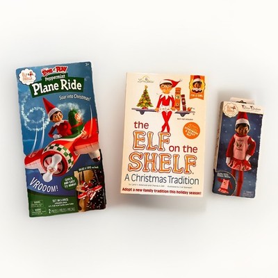 The Elf on the Shelf Brown Skin Girl with a PJ and an Airplane or Balloon combo