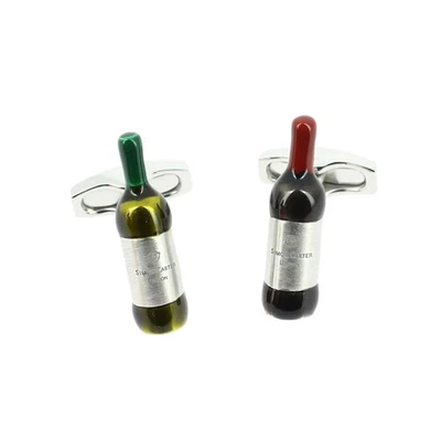 Simon Carter. Boutons de manchette. Vin blanc et Vin rouge, Bronze blanc. Bordea - Photo 1/4