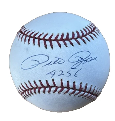 Pete Rose 4256 hits signed MLB baseball Beckett JSA PSA authenticated nice white