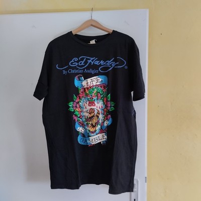 ED HARDY T-SHIRT XL - Life Gamble Applikation