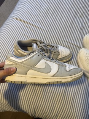 Nike Men s Gray/White Leather Lace-Up Low Top Dunk Colorblock Sneaker