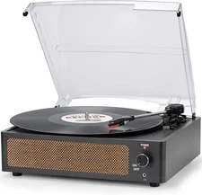 Vinyl Record Player with Speakers Vintage Turntable