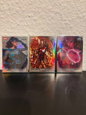 2026 Topps Chrome Marvel Comics 3x Fanfare Lot Iron Man Scarlett Witch B. Widow