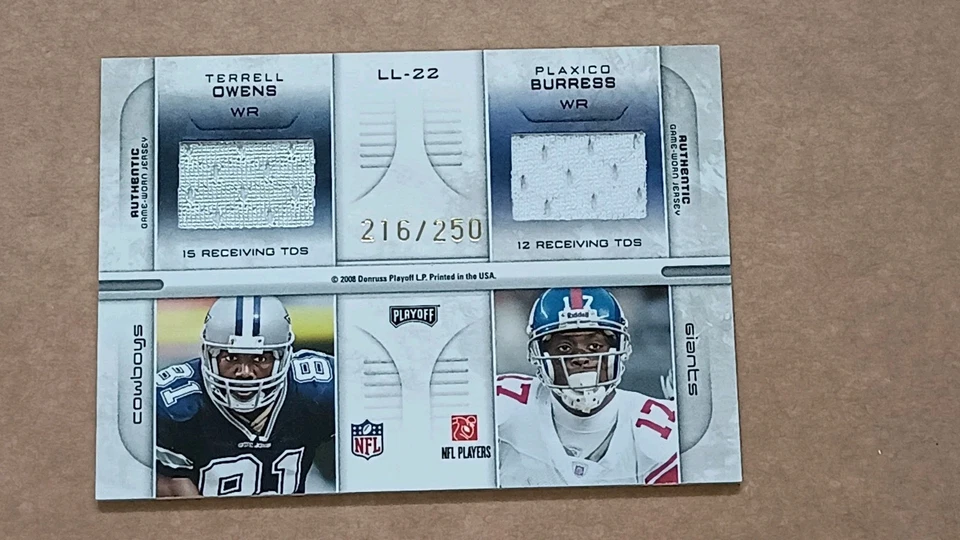 2008-PLAYOFF PRESTIGE-RANDY MOSS LEAGUE LEADERS QUAD JERSEY-/250-PATRIOTS - Image 2 of 4