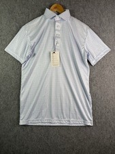 Collars and Co. Blue  White Plaid Dress Collar Polo Shirt Men  s Small NWT