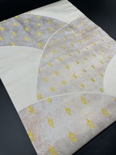 Kimono Konjaku Club Luxury Silk Obi Nagoya Wave Geometric Used Japan