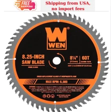 WEN 8.25 in. 60-Tooth Fine-Finish Carbide-Tipped Circular Saw Blade
