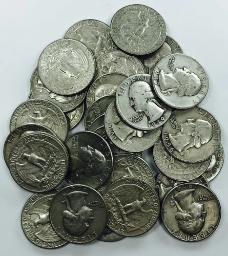 MIXED DATE AND MINT SILVER WASHINGTON QUARTER LOT* 30 COINS NR #P2468