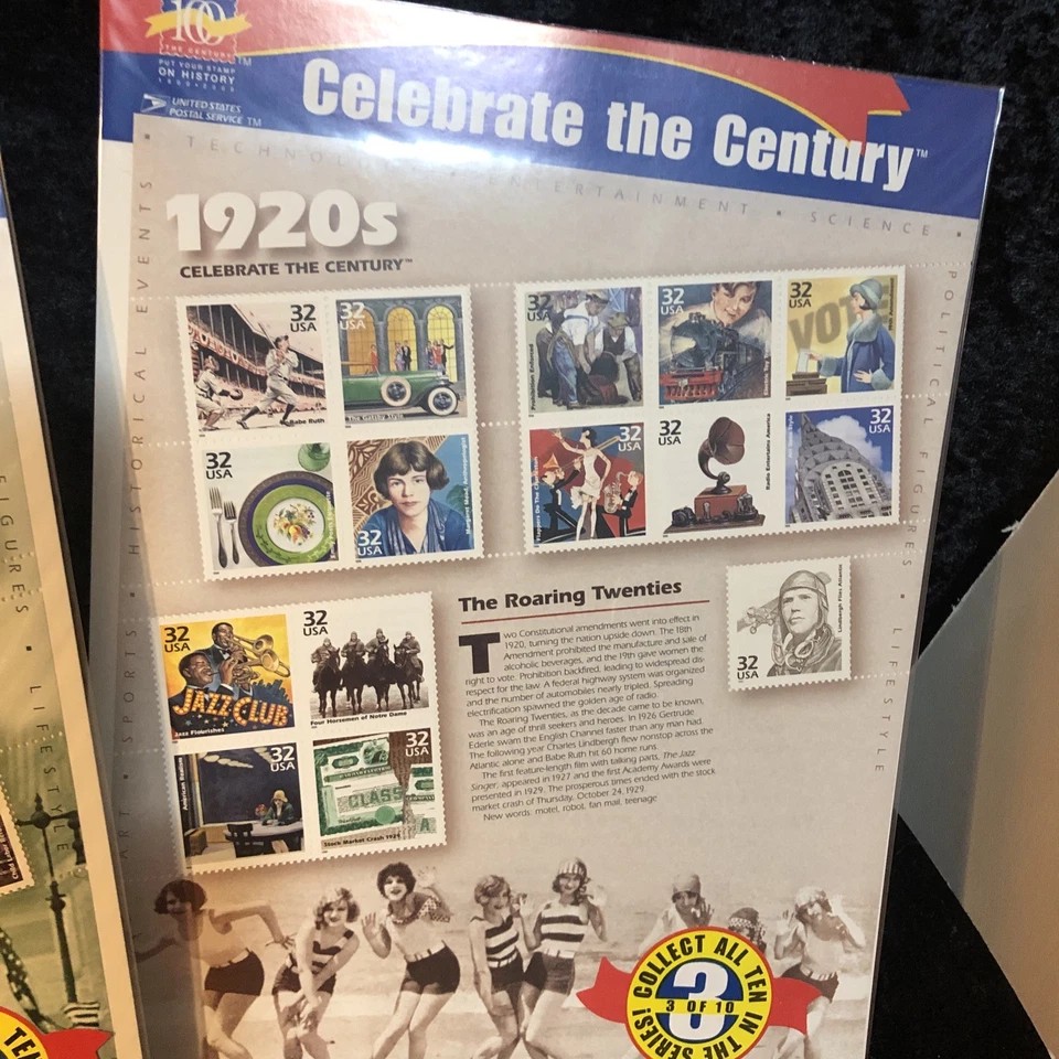 Celebrate the Century USPS Commemorative Stamps Complete Set 1900-1990 In Binder - Image 4 of 4
